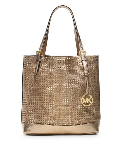 michael kors bag with perforated mk on front|Michael Kors tote bag sale.